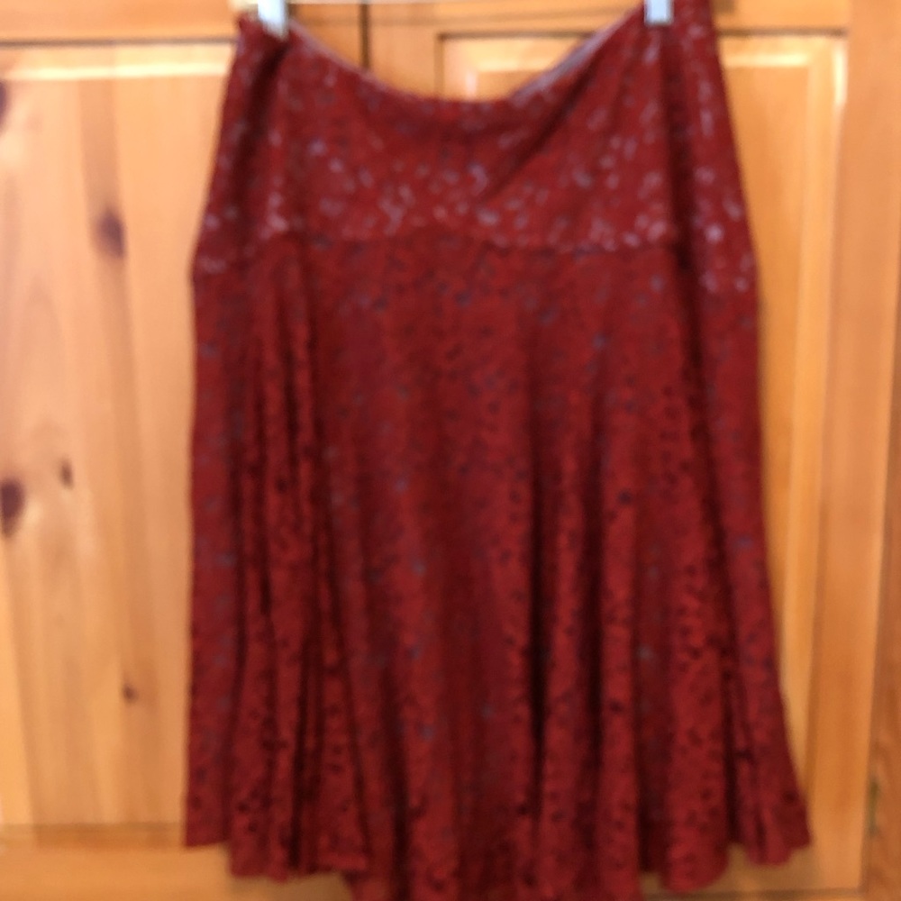 Anthropologie Lace Skirt rust size 8